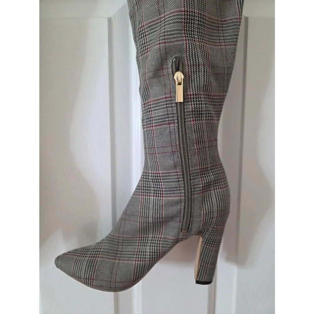 RAYE x STONE_COLD_FOX Foxy Over the Knee Boot in Grey Multi 8.5